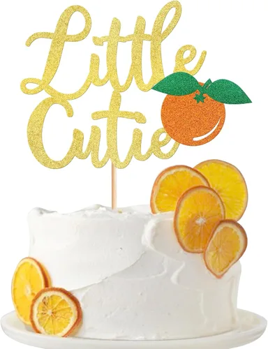 Miniatura 18 de Rsstarxi 1 paquete de decoración de pastel Oh Baby con purpurina naranja pequeña para tartas de baby shower, decoración de pastel para frutas