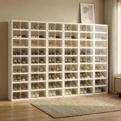 Miniatura 13 de Organizador de Zapatos Plegable Caja de Almacenamiento, Estante de Zapatos Plegable Portátil Extra Grande para Closet, Caja de Almacenamiento