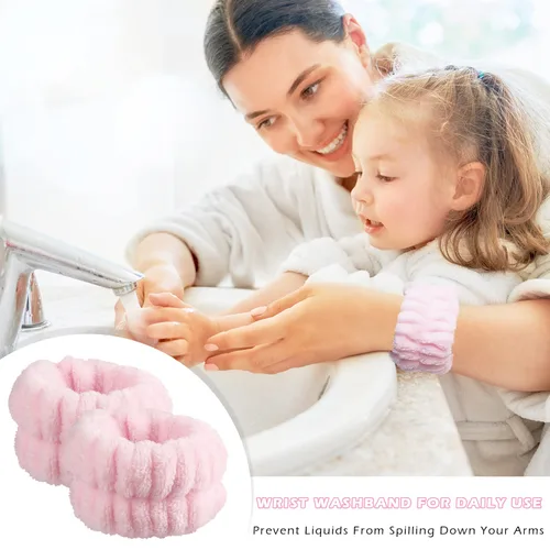 Miniatura 2 de Muñequeras para lavar la cara, pulseras de spa, 8 unidades, toallas de muñeca de microfibra, pulseras de lavado facial, bandas absorbentes