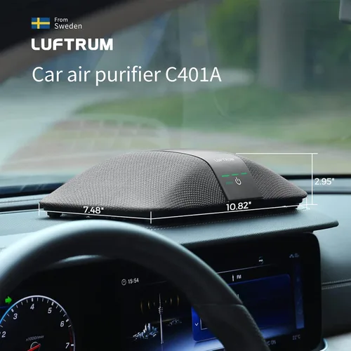 Miniatura 7 de Purificador de aire para automóvil con filtro HEPA verdadero H13: purificador de aire portátil para automóviles para humos de escape, COV, humo, Gris