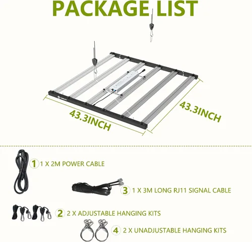 Miniatura 5 de Luz de Cultivo FARMLITE Luces LED de Cultivo para Plantas de Interior Espectro Completo Luz de Crecimiento de Plantas Lámparas Colgantes de Cultivo