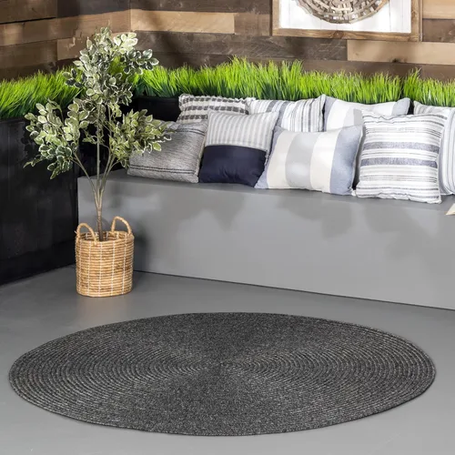 Miniatura 27 de nuLOOM Wynn Alfombra de Área Trenzada para Interiores/Exteriores, 3x5, Bronceado Wynn Tan