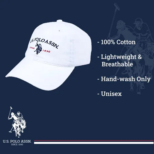 Miniatura 6 de Concept One Polo de EE.UU. Assn. Logotipo bordado de caballo de caballo desde 1890 sombrero de béisbol de algodón ajustable con ala curvada