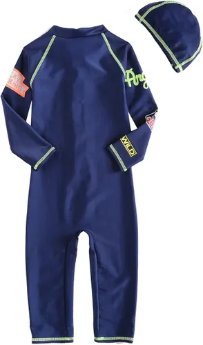Miniatura 2 de Vivobiniya Niño niño trajes de baño bebé niño cuerpo completo traje de baño protector erupción traje de baño contraste color upf50+