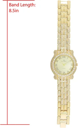 Miniatura 64 de Charles Raymond Bling-ed Out Ultimate Hip Hop Royalty Reloj para hombre con número romano de fácil lectura o indicadores de tiempo de diamantes