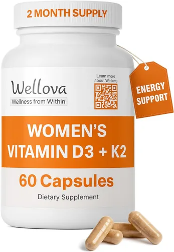 D3 + K2 para mujer | Promueve la energía y el apoyo del estado de ánimo | Apoya la salud ósea y cardíaca | Proporciona apoyo inmunológico |