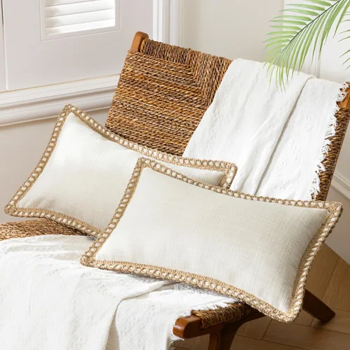 Miniatura 21 de Phantoscope Farmhouse - Fundas de almohada decorativas para exteriores, Poliéster & Mezcla de poliéster, Beige, 18" x 18