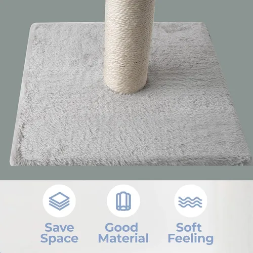 Miniatura 6 de Dimaka Poste rascador para gatos de 34 pulgadas, Poste rascador para gatos, Rascador para gatos grandes con pelota de juguete tentadora, Sisal Gris