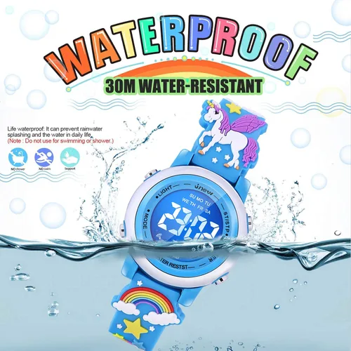 Miniatura 18 de Relojes impermeables de dibujos animados 3D para niñas con alarma, los mejores regalos de juguetes para niñas de 3 a 12 años