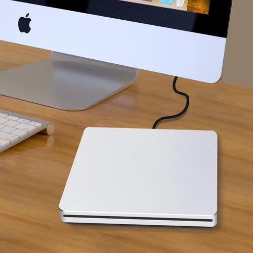 Miniatura 8 de USB C SuperDrive para Mac: Unidad externa de CD/DVD para portátil MacBook Apple Ranura Grabadora de CD Reproductor de DVD Plug and Play para PC