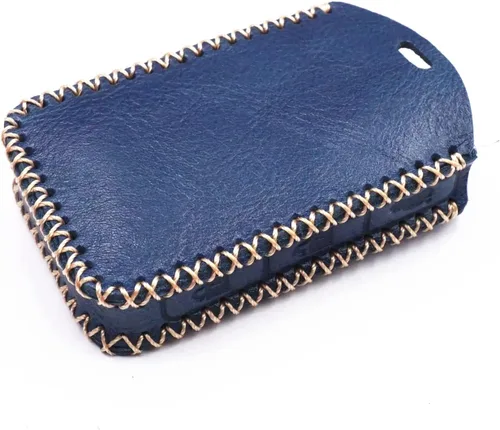 Miniatura 7 de Funda de cuero para llavero remoto inteligente de 4 botones para Volvo XC40 XC60 XC90 S90 S60 V60 V90 2019 2020 2021 2022 2023 (azul)
