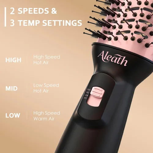 Miniatura 4 de Aleath Cepillo secador de pelo para viajes: regalos 2026 para mujeres - Pequeño cepillo de aire caliente con doble voltaje automático - Cepillo