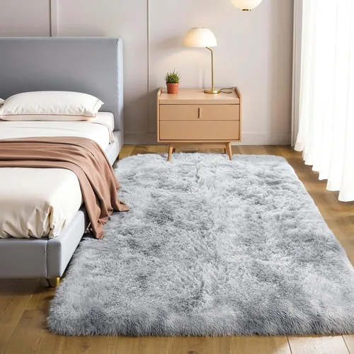 Miniatura 47 de KCHOWUA Alfombras Esponjosas y Peludas de Unicornio para Dormitorio de Niñas, 3x5 pies Lavable Antideslizante Alfombra de Área Shag Peluda para Sala