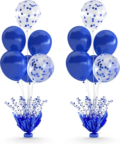 Miniatura 13 de 2 Juego de Globos de Mesa Negros con Spray de Aluminio para Centro de Mesa con Globos Negros y de Confeti, Kit de Soporte para Decoración de Mesa