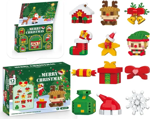 Miniatura 14 de Christmas Advent Calendar 2026 Building Sets Compatible with Lego Christmas 24 Days Countdown Gifts 24 Packs Christmas Model Building Micro Blocks