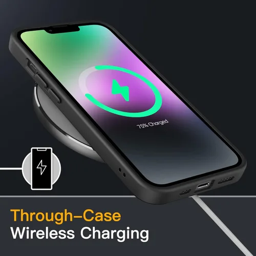 Miniatura 6 de JETech Funda mate para iPhone 14 de 6.1 pulgadas, a prueba de golpes, protección contra caídas de grado militar, cubierta trasera translúcida