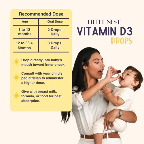 Miniatura 6 de Gotas de vitamina D3 para bebés – 400 UI por dosis Formulación natural y limpia para bebés y niños pequeños Suministro para 100 días