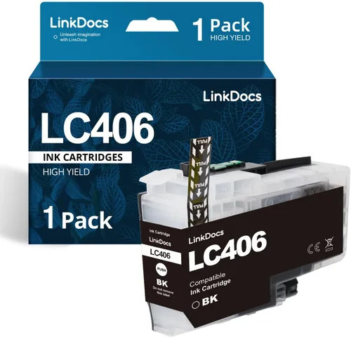 LinkDocs LC406 - Cartuchos de tinta compatibles negros para Brother LC406 LC406XL BK para usar con impresora Brother MFC-J4535DW MFC-J4345DW