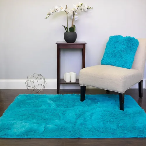Alfombra decorativa de piel sintética de 4 x 5 pies, ultra suave y lujosa, libre de crueldad, respetuosa con el medio ambiente, antideslizante,