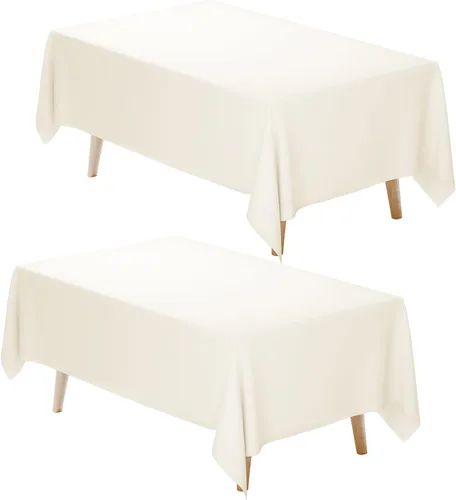 Miniatura 13 de Fixwal Paquete de 2 manteles rectangulares negros de 60 x 102 pulgadas, reutilizables, resistentes, lavables, para mesas de 6 pies, bodas, fiestas