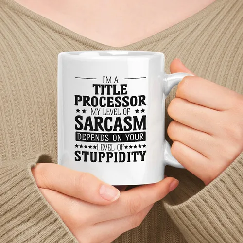 Miniatura 16 de Taza de cerámica blanca de regalo para agente especial de 11 oz, 15 onzas, mi nivel de sarcasmo depende de tu nivel