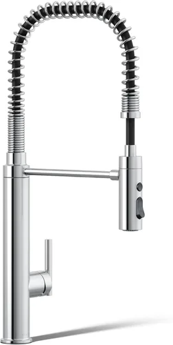 Miniatura 17 de KOHLER 24982-BL Purist - Grifo de cocina de preenjuague de estilo comercial con cabezal rociador de 3 funciones, grifo para fregadero de cocina
