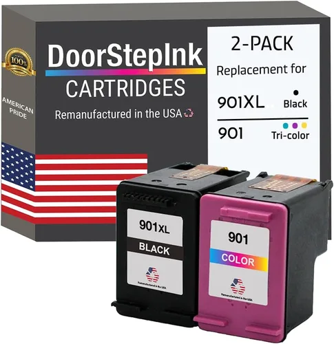 DoorStepInk Recambios de cartucho de tinta remanufacturados en los Estados Unidos para HP 901XL, color negro HP 901 para HP Officejet 4500, G510a,