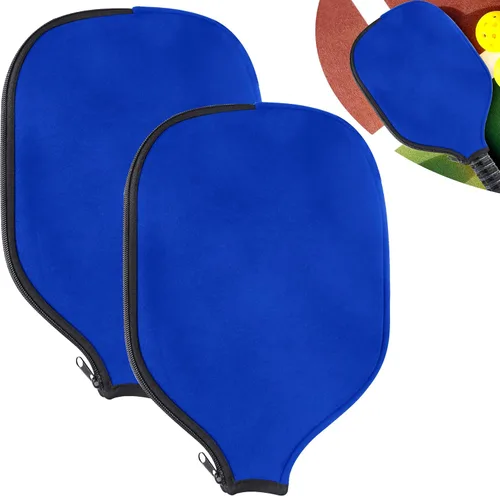 Miniatura 10 de 2 PCS Pickleball Paddle Covers, Durable Neoprene Universal 8.26 x 11.8Inch Zippered Racket Sleeve Storage Bag, Fits USAPA Standard Pickleball Negro