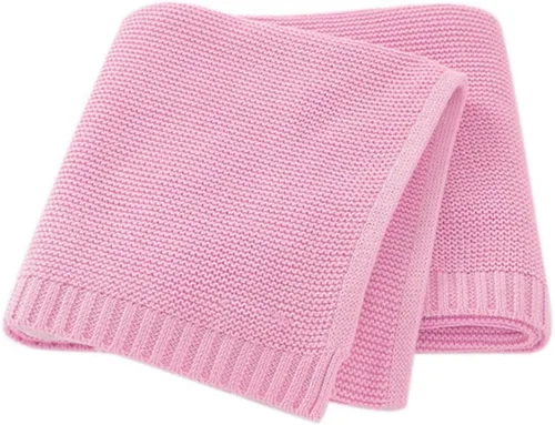 Miniatura 15 de Manta de punto de algodón con nombre bordado personalizado para bebé, niño, niña, manta suave, para baby shower, manta transpirable para cochecito