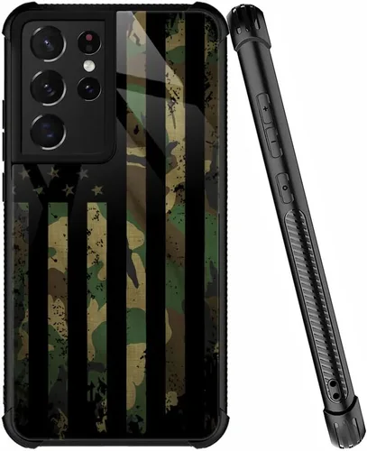 Miniatura 32 de ZHEGAILIAN Funda compatible con Samsung Galaxy S22 Ultra, funda de vidrio orgánico para niñas, mujeres y hombres, diseño de cuatro esquinas, Cabeza