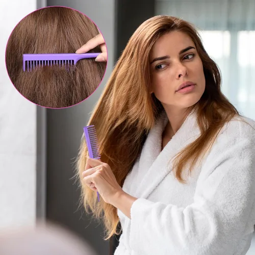 Miniatura 5 de Paquete de 3 peines profesionales para burlas, peine triple burla, herramienta de cola de rata, peines de corte de cabello, profesional, añade