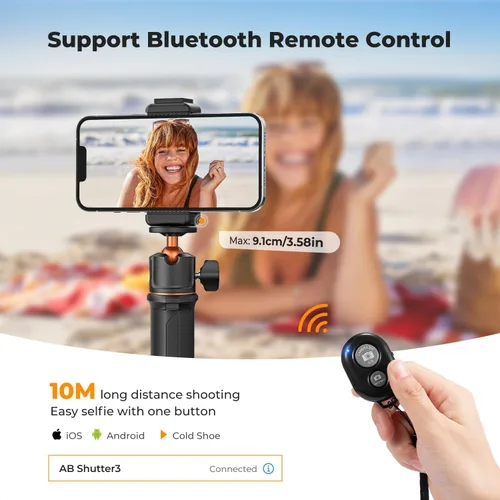 Miniatura 3 de K&F CONCEPT MS11 - Trípode para selfie, 23.6 in/23.6 pulgadas, cabeza de bola extensible, mango para selfie para GoPro Hero 13/12/11 Max2 DJI Osmo