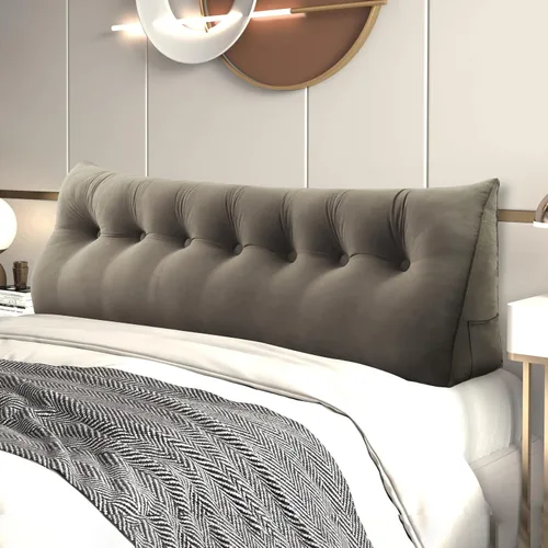 Miniatura 23 de Almohada de Cuña para Cabecero, Almohada Bolster Grande para Lectura, Almohadas para Sentarse en la Cama para Adultos, Cojín Triangular de Amarillo