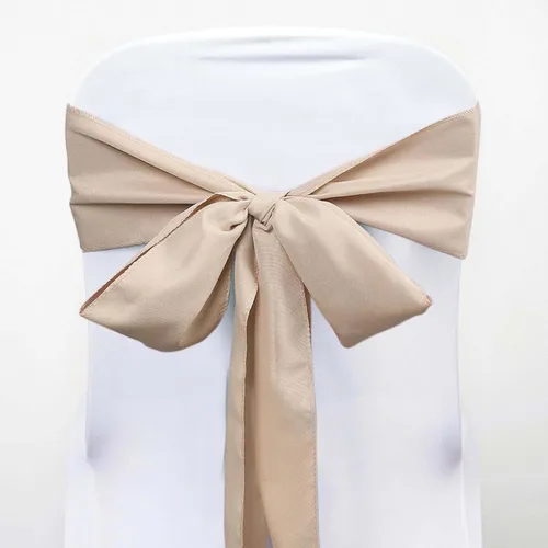 Miniatura 19 de Efavormart 5 piezas de fajas para sillas de poliéster color beige con lazos para decoración de sillas en bodas, eventos, suministros para decoración