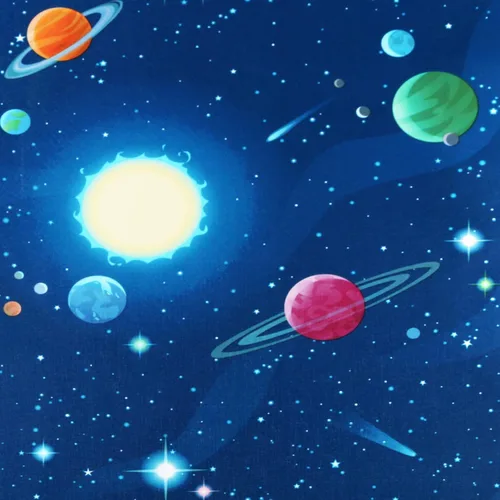 Miniatura 5 de MyFun Papel tapiz de planetas solares de 11 yardas, diseño espacial del universo de fantasía, calcomanías extraíbles para habitación de niños, 48.4