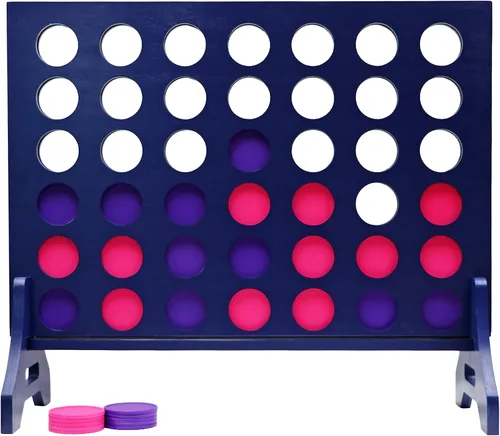 Miniatura 58 de Tailgating Pros Cuatro en una fila gigante azul marino premium con funda de transporte – Juego de patio al aire libre de gran tamaño – ¡Muchos