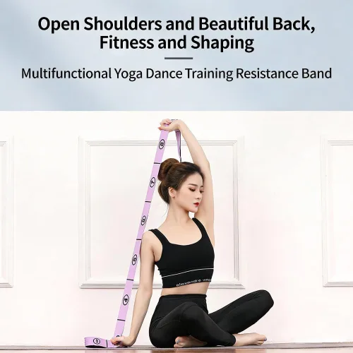 Miniatura 5 de Banda de resistencia de fitness para estiramiento y yoga, bandas de resistencia numeradas para glúteos, banda elástica de estiramiento de pilates