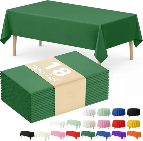 Miniatura 11 de Fixwal Mantel de plástico negro desechable de 54 x 108 pulgadas, mantel rectangular impermeable, paquete de 5 para graduación, decoración de fiesta