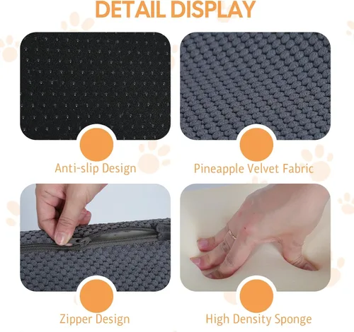 Miniatura 6 de Rampa para perros para cama, escaleras para perros de 16.5 pulgadas de alto para cama alta, escalones para mascotas 2 en 1 para perros pequeños, Gris