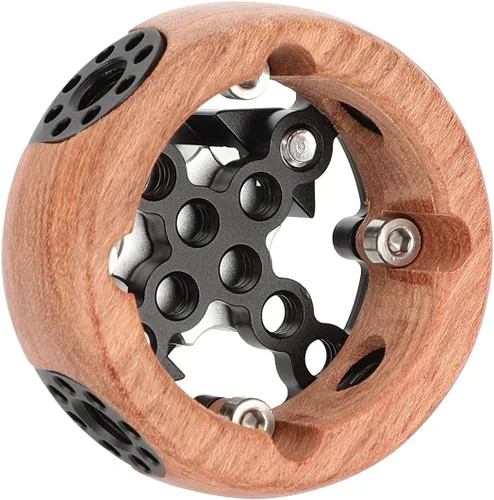 Miniatura 6 de CAMVATE Rueda de mano redonda con soporte de roseta M6 para cámara Video Mango de madera - 3217