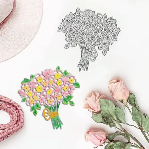 Miniatura 3 de Hying Troqueles de corte de marco de flores de boda para hacer tarjetas, decoración de álbumes de fotos, flores florales, troqueladas, despedida