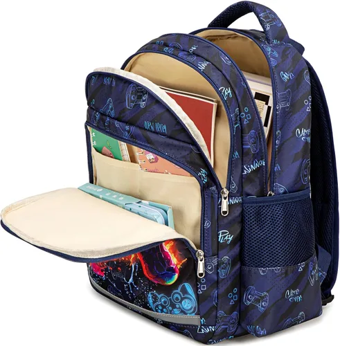 Miniatura 8 de CAMTOP Mochila para niñas para la escuela, mochilas para niños preescolar, jardín de infantes, primaria (edad 3-9 años), Gamepad