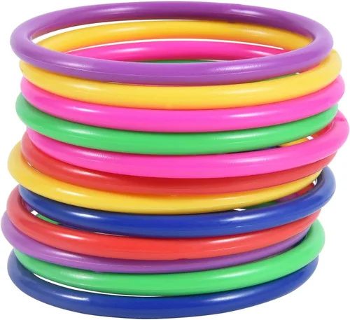 Miniatura 11 de OBTANIM Juego de lanzamiento de anillos de plástico de 12 piezas para niños y anillos de lanzamiento al aire libre para juego de práctica