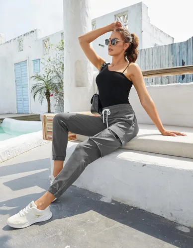 Miniatura 2 de SPECIALMAGIC Pantalones deportivos tipo cargo para mujer, de algodón, con 4 bolsillos