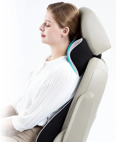 Miniatura 7 de Almohada cervical para aliviar el dolor de cuello y soporte cervical, almohada de espuma viscoelástica para asiento de automóvil con correa