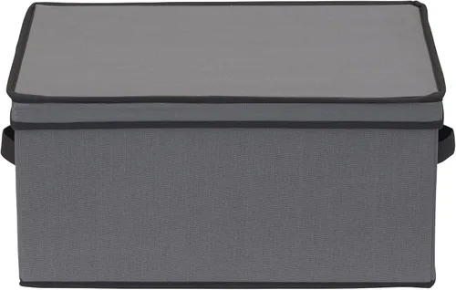 Miniatura 7 de Household Essentials Caja de almacenamiento para copas de vino tipo globo, estructura resistente y asas, panel con ventana, tapa completamente