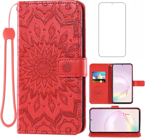 Miniatura 9 de Funda para teléfono Samsung Galaxy Note 20 Ultra Glaxay Note20 Plus 5G con protector de pantalla de vidrio templado, funda delgada de cuero con Oro