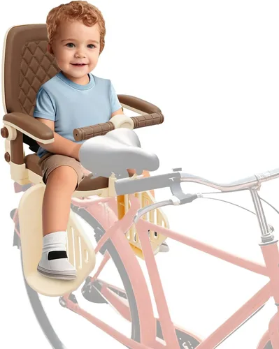 Futchoy Asiento de bicicleta para niños, asiento trasero para bicicleta infantil, asiento trasero para niños con reposabrazos antideslizantes,