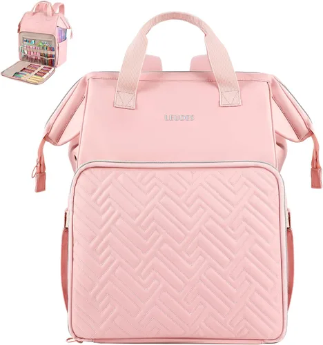 Miniatura 12 de Leudes Mochila Bolsa para Tejer, Organizador de Almacenamiento de Hilo, Bolsa de Ganchillo Grande Tote, Regalo de Navidad, Estuche Portador de Hilo