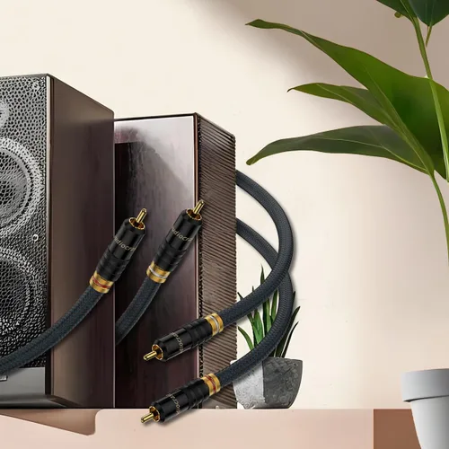 Miniatura 7 de Viborg Audiocrast A10 Cable RCA de 3.3 pies/3.3 ft RCA dual macho interconexión estéreo para reproductores de CD, amplificadores, receptores AV